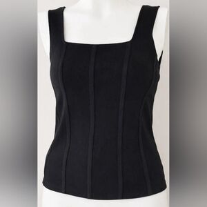 White House Black Market Black Ribbed Tank Top